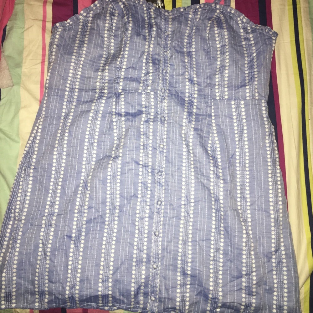 Thin strapped blue and white dress